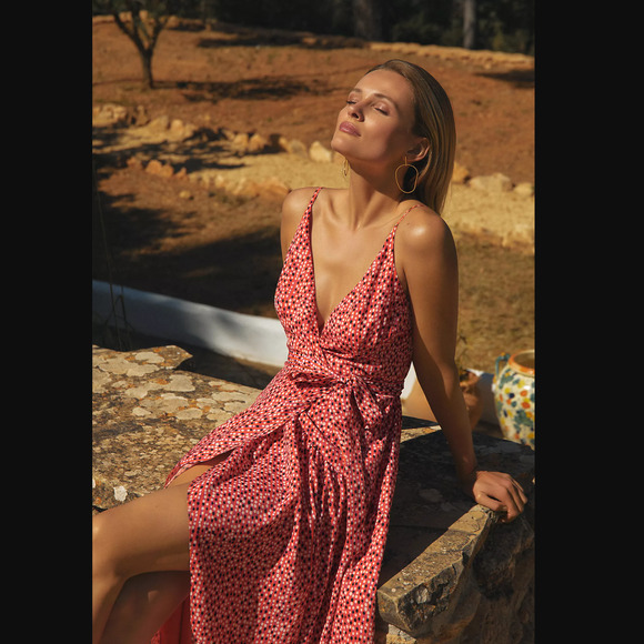 NWT Anthropologie Hutch Flutter Wrap Midi Dress - Large - Picture 5 of 10